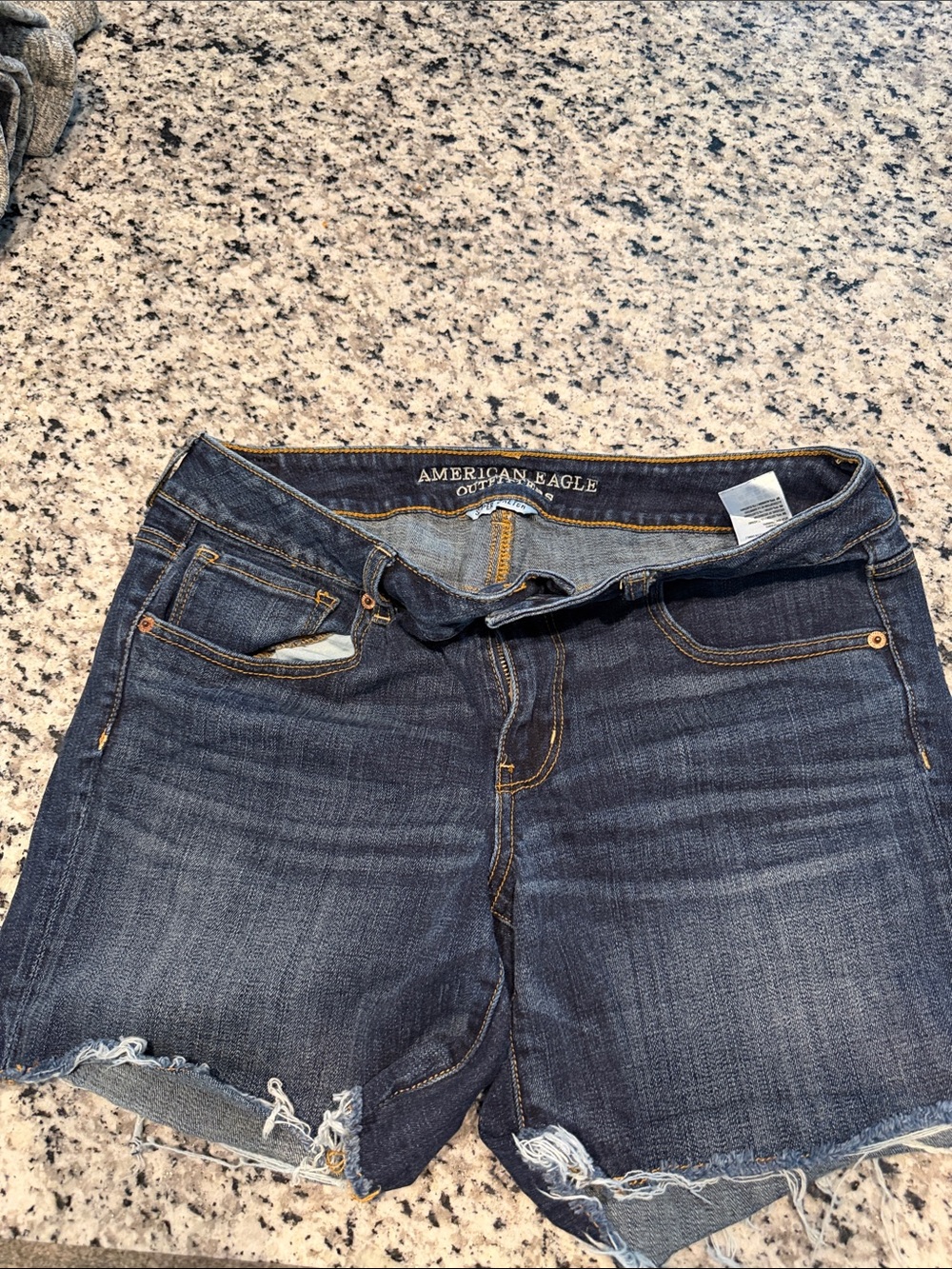 American Eagle Outfitters Dark Blue Denim Cutoff Shorts